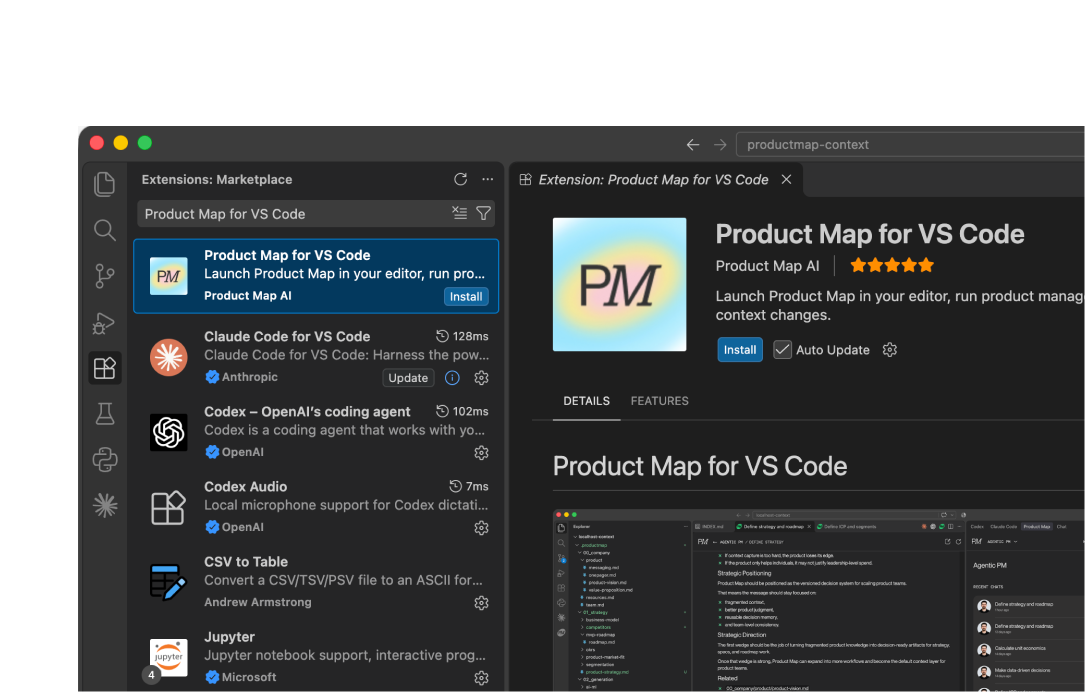 Product Map Plugin for VS Code