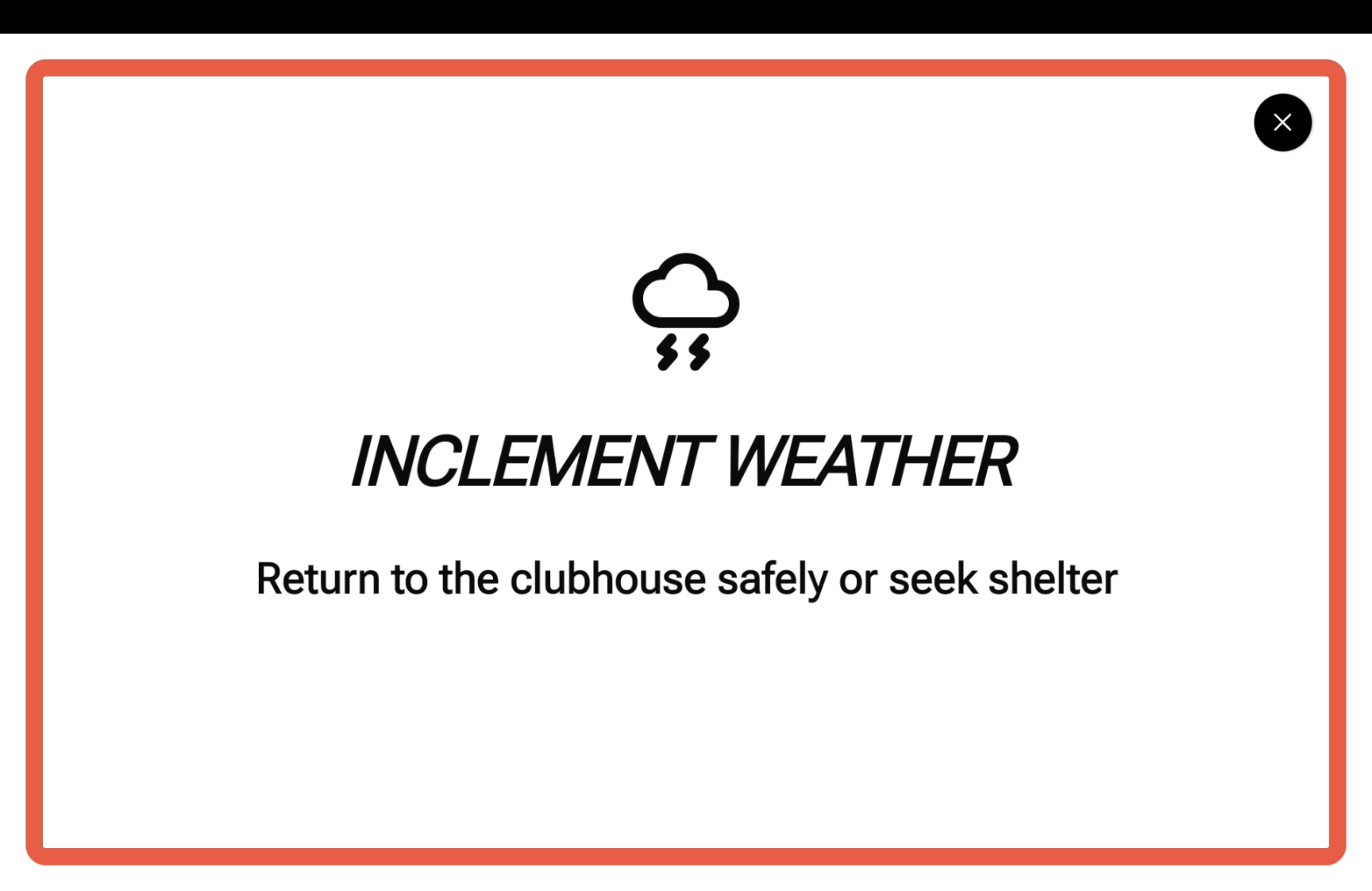 Extreme weather alerts on screen