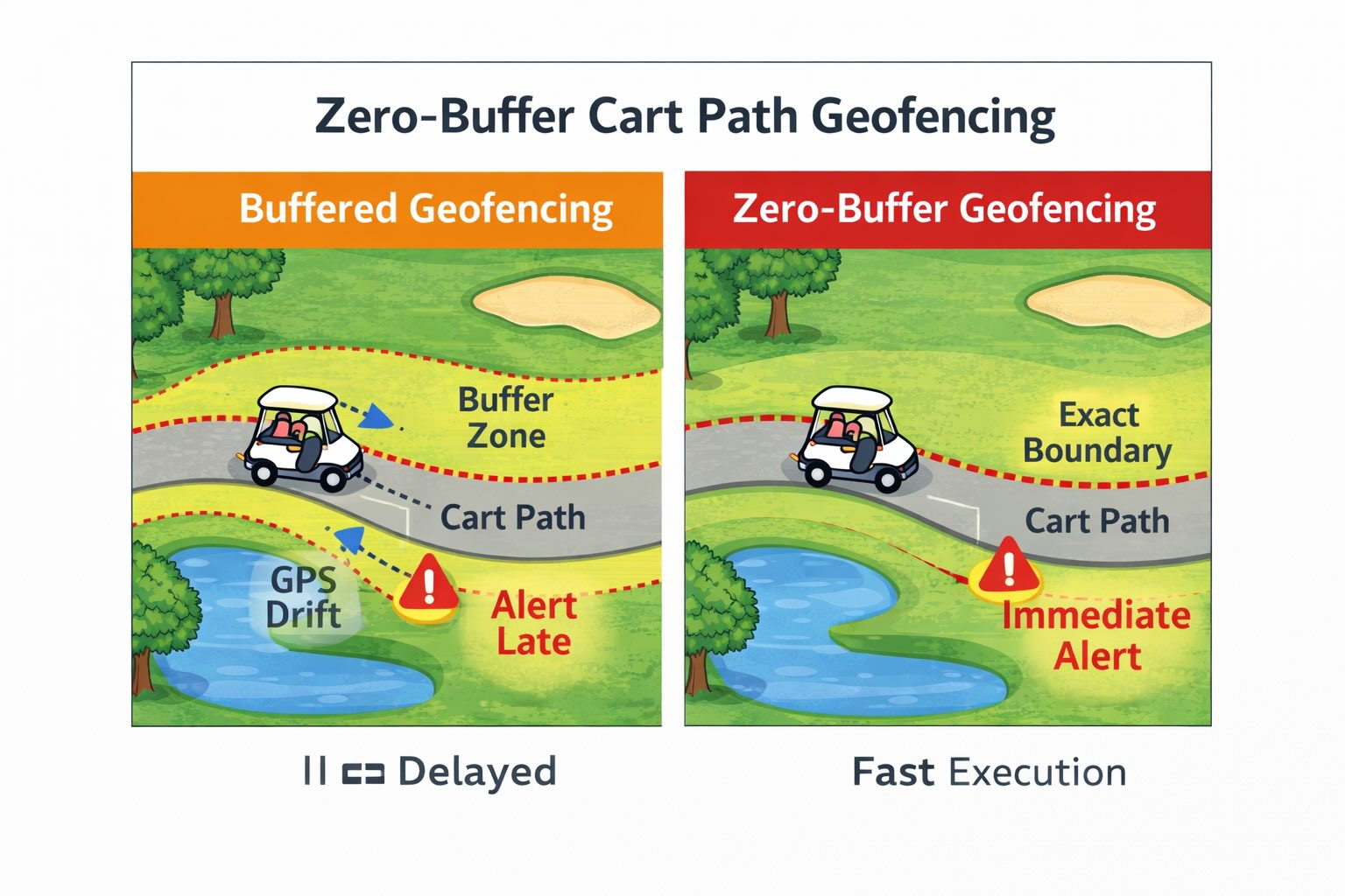 zero buffer cart path geofencing