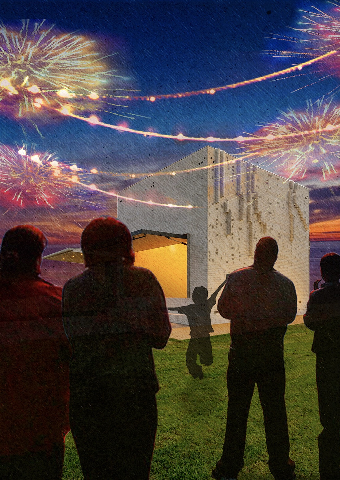 conceptual visualisation of the fireworks