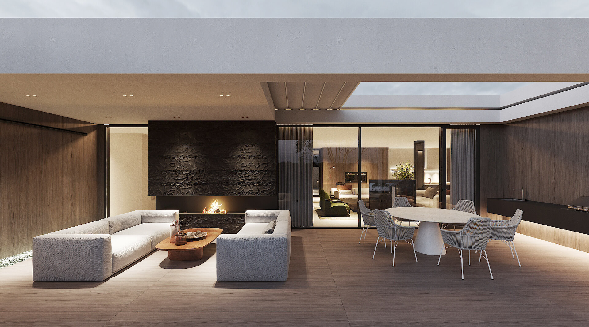 Lounge and kitchen in a Growcott Freer Property house