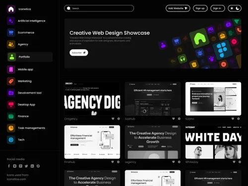 Colorful Dashboard sidebar design with Iconstica icons