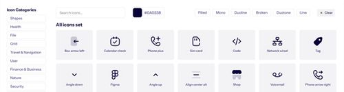 Web icons preview