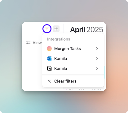morgen saved filter button