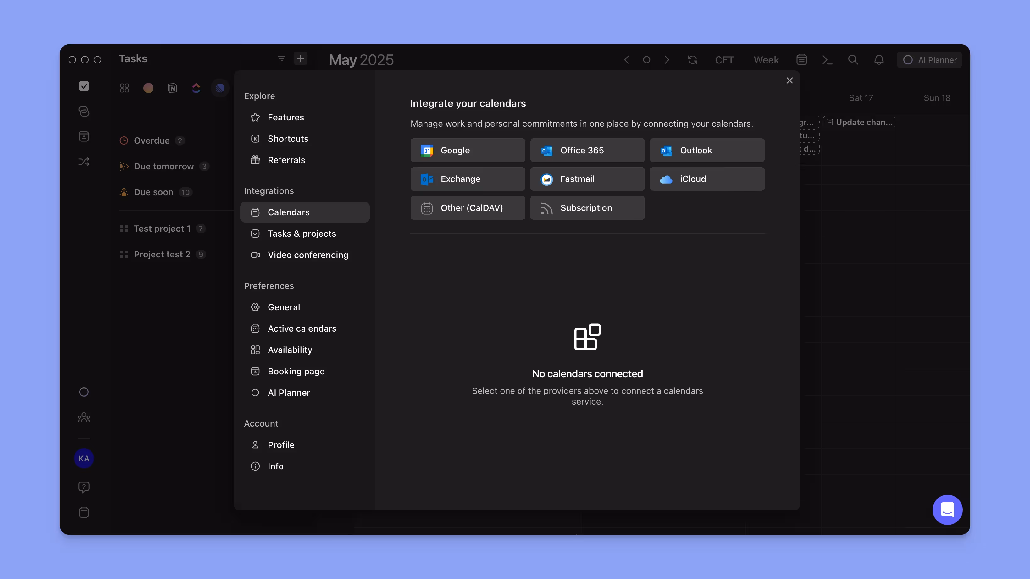 morgen calendar connections
