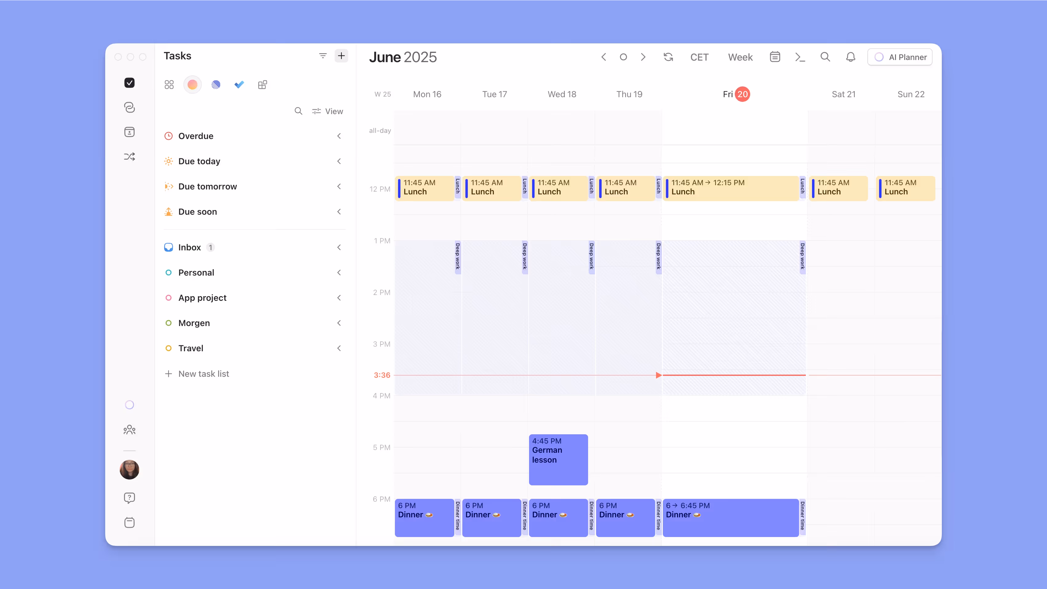 Morgen time blocking