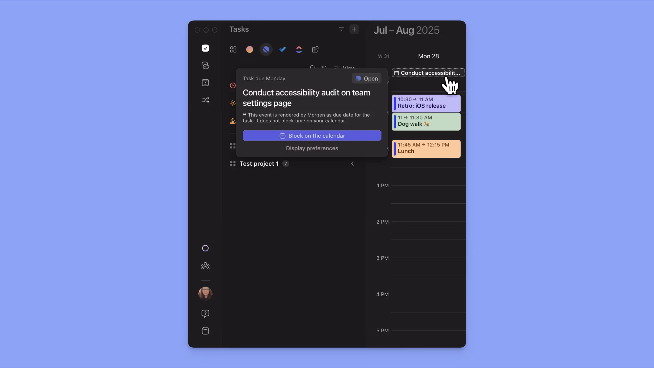Morgen due dates in calendar