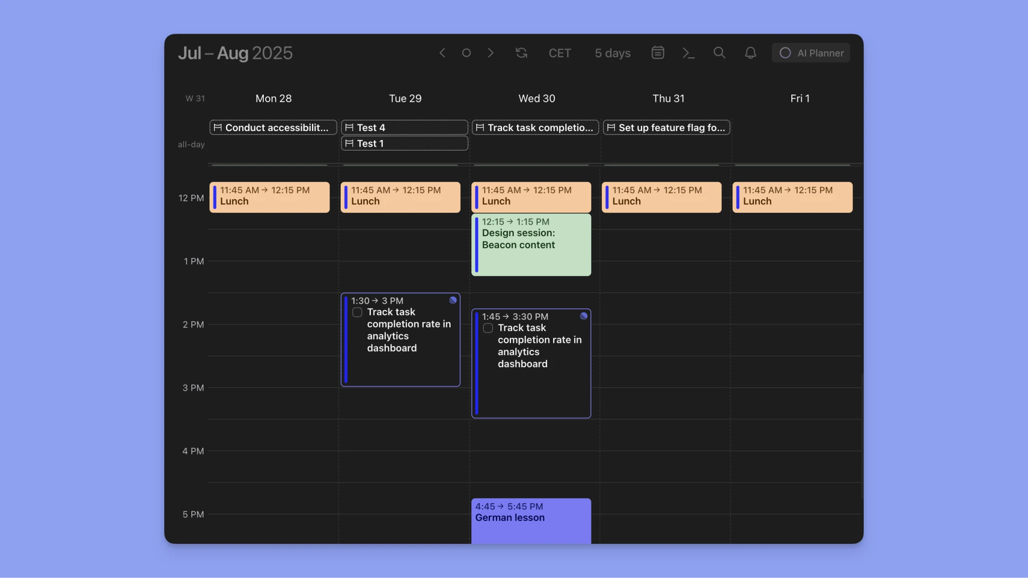 Morgen multiple task sessions