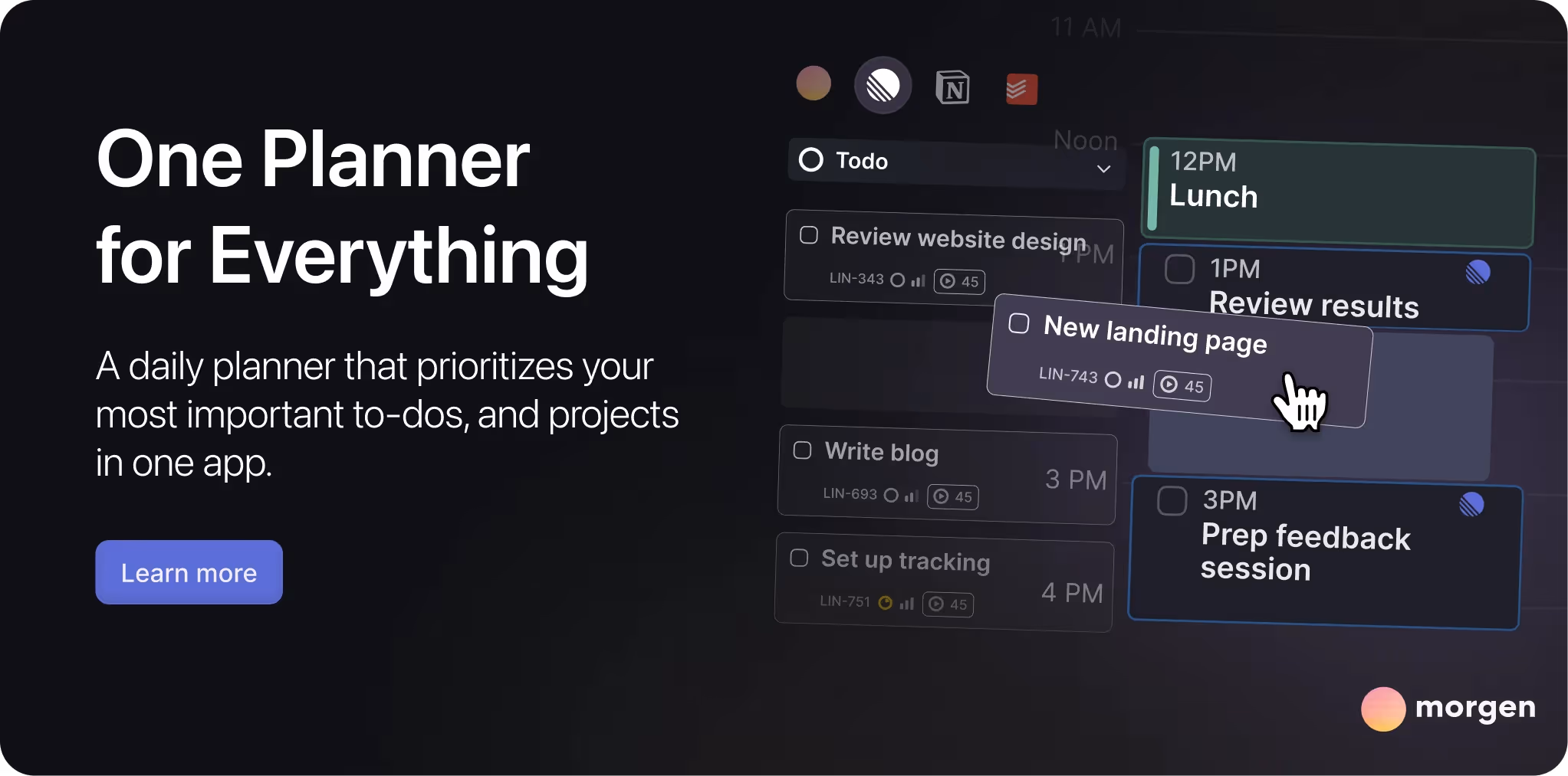 morgen to plan everything