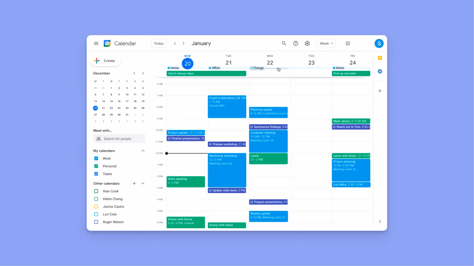 google for calendar management