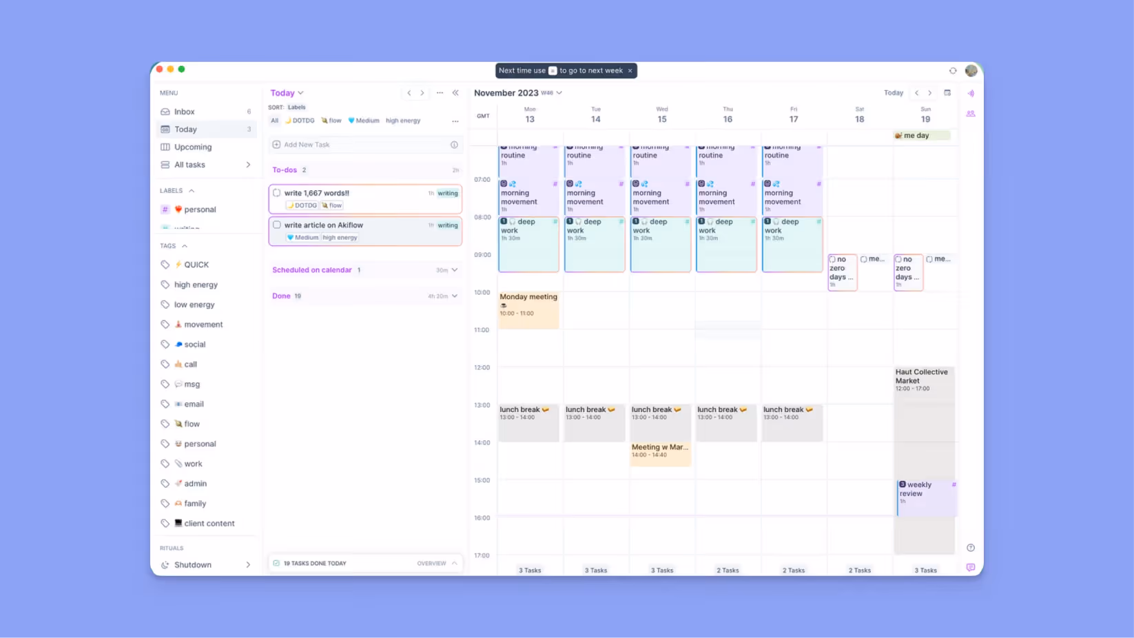 akiflow for project management