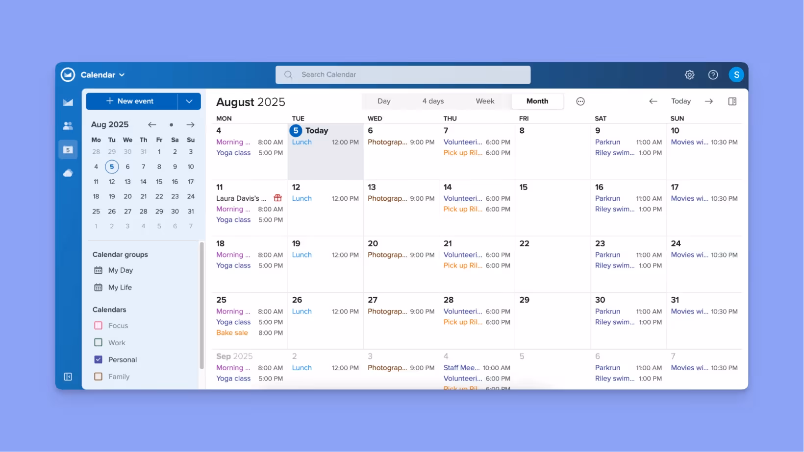 fastmail for calendar management