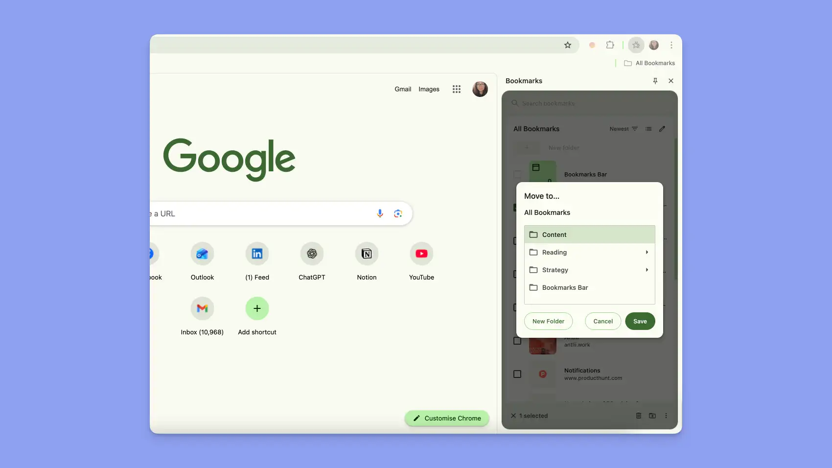chrome bookmarks