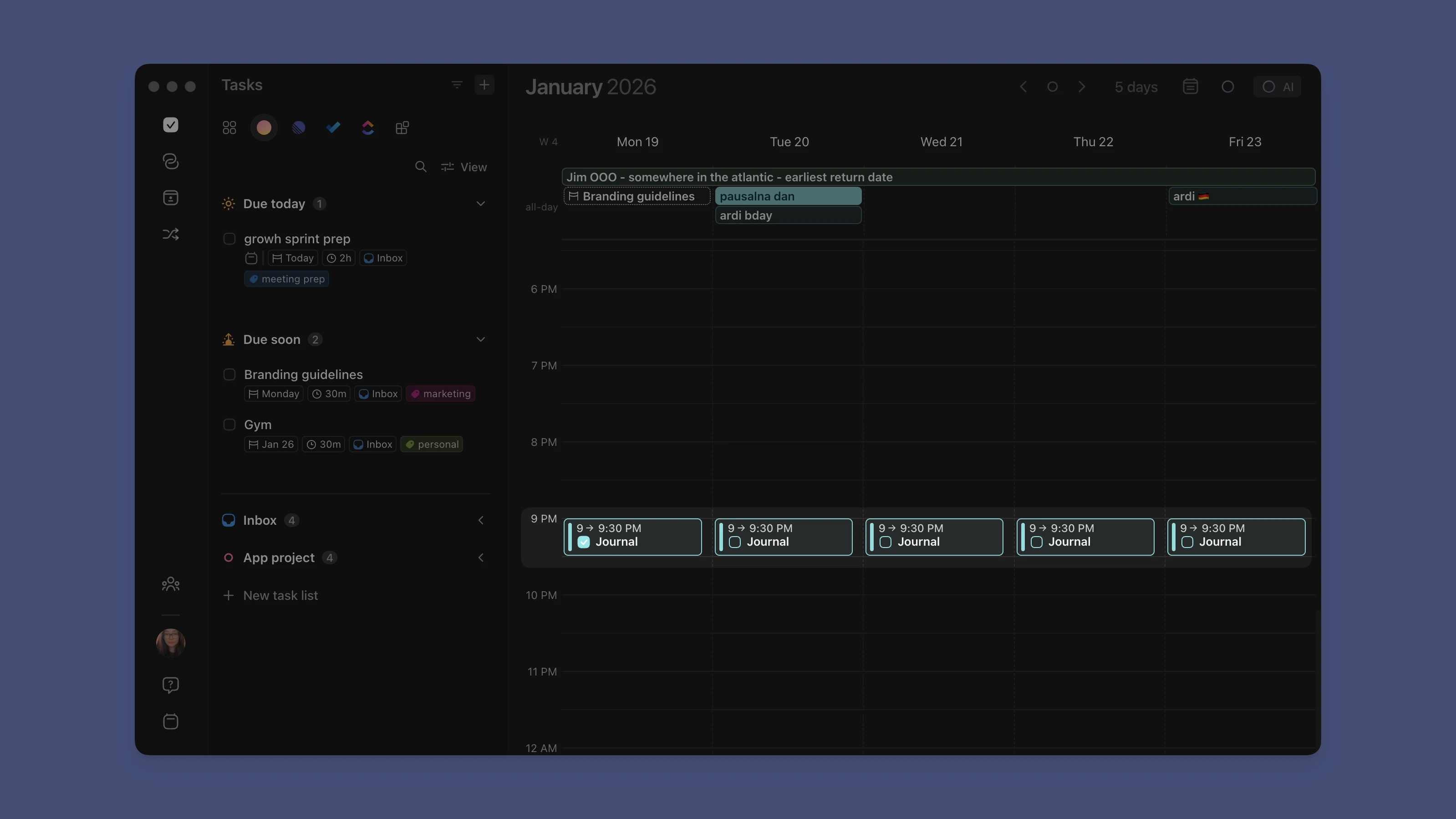 morgen app completing routine