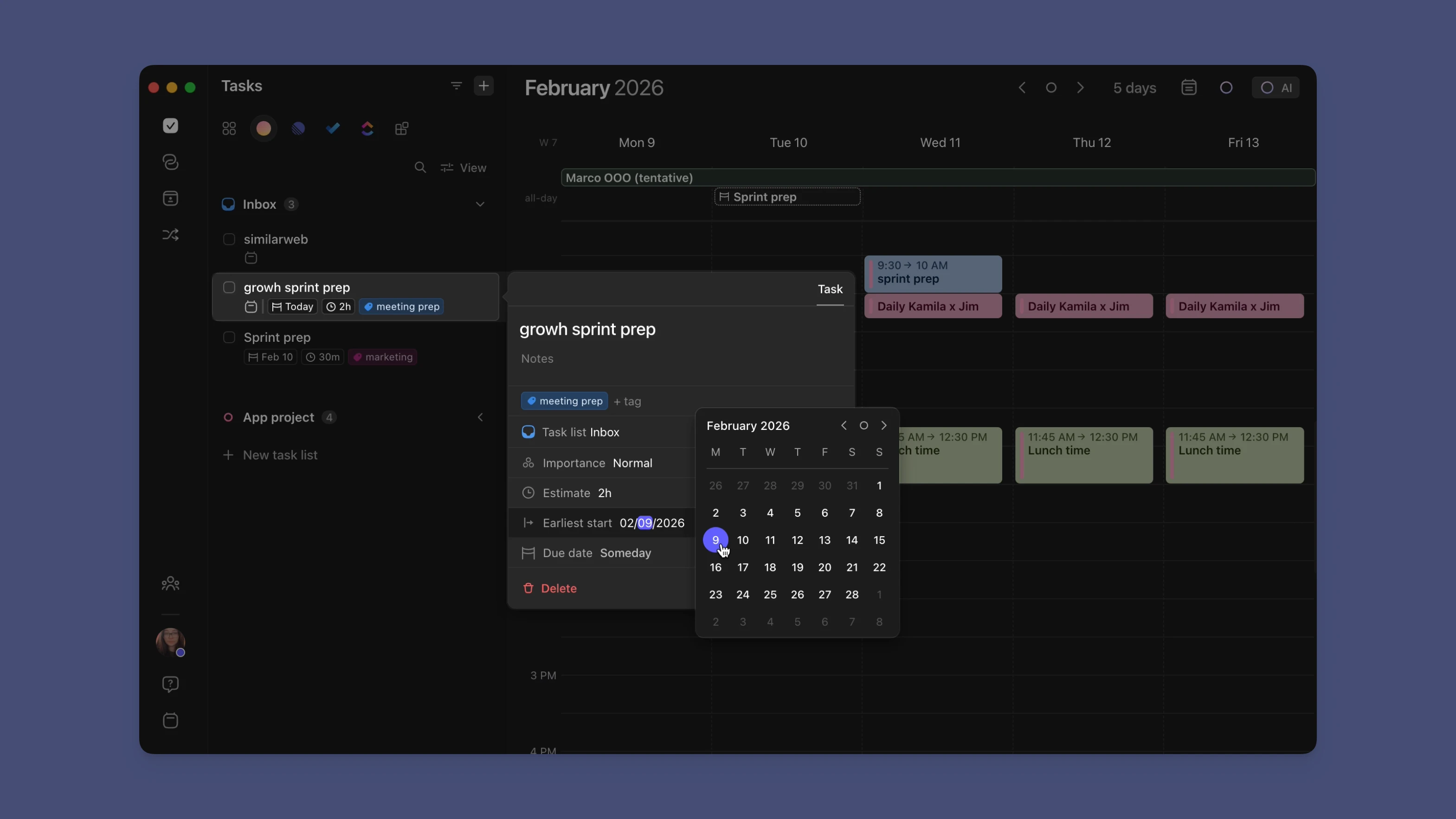 morgen app earliest start date settings