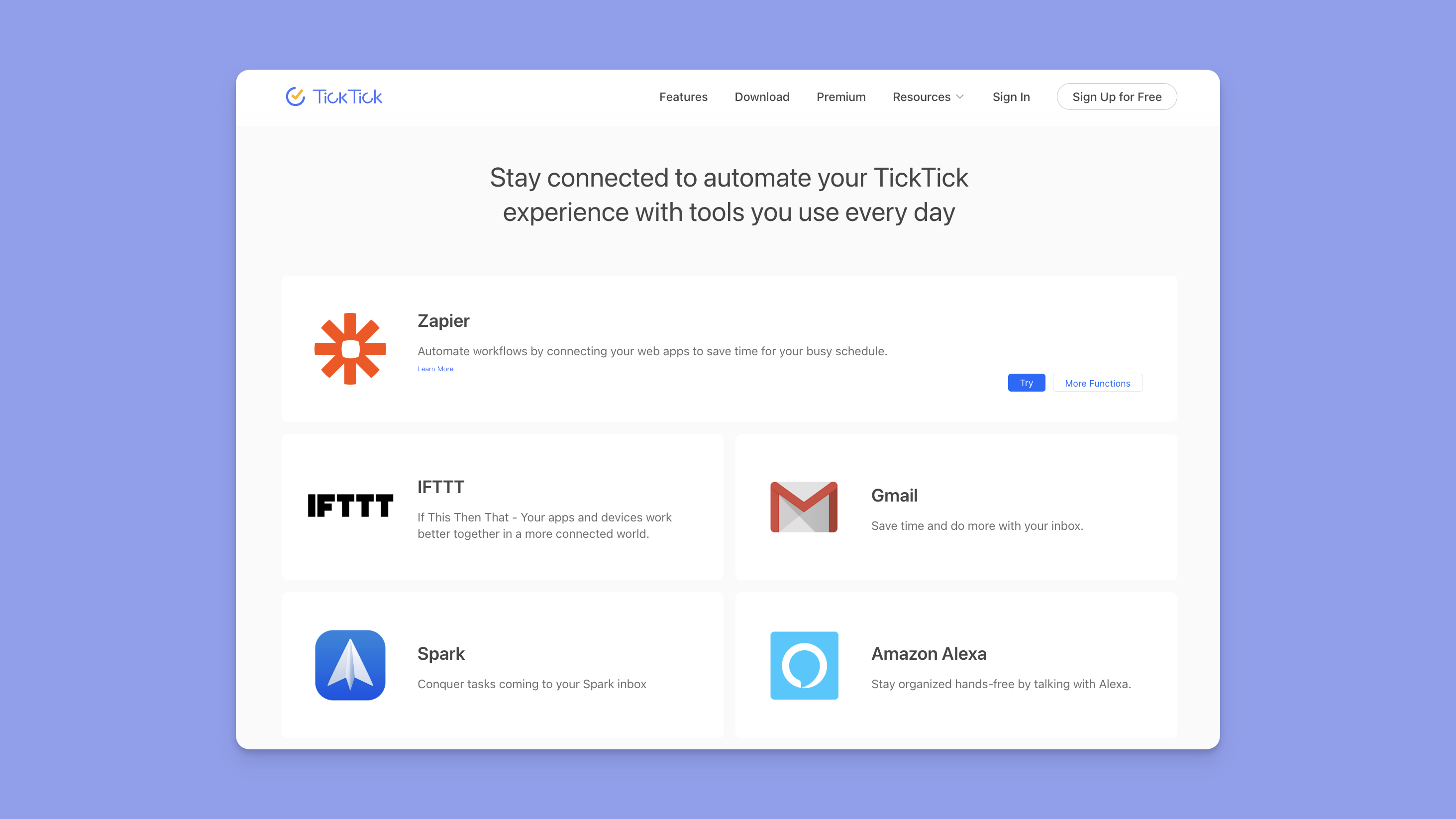 ticktick integrations