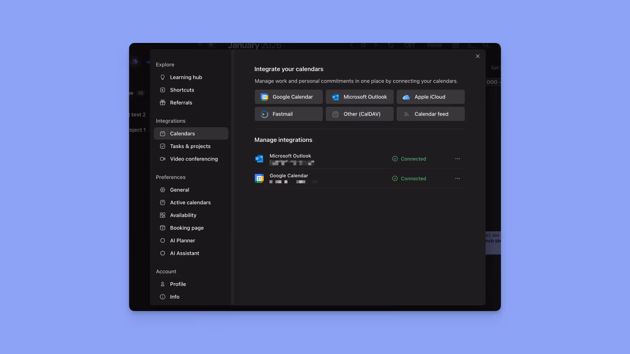 morgen calendar integrations