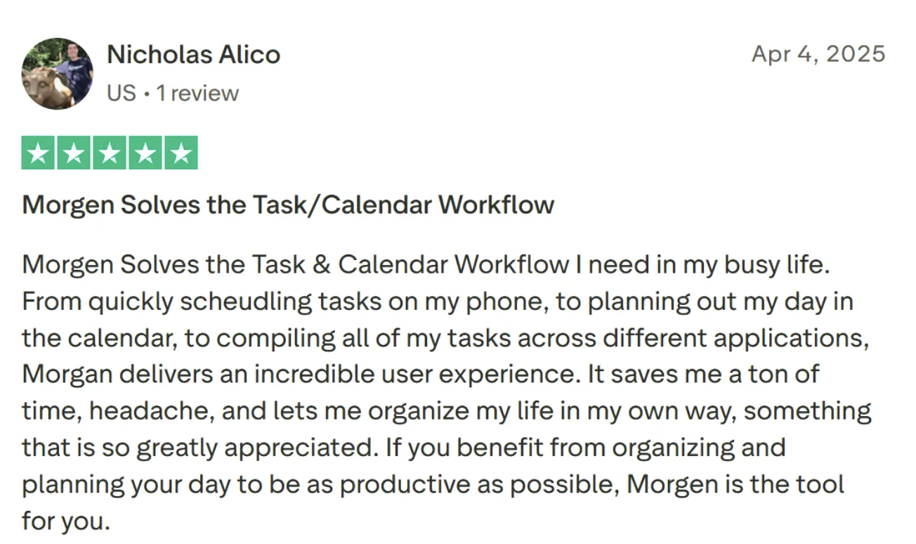 morgen reviews nicholas alico