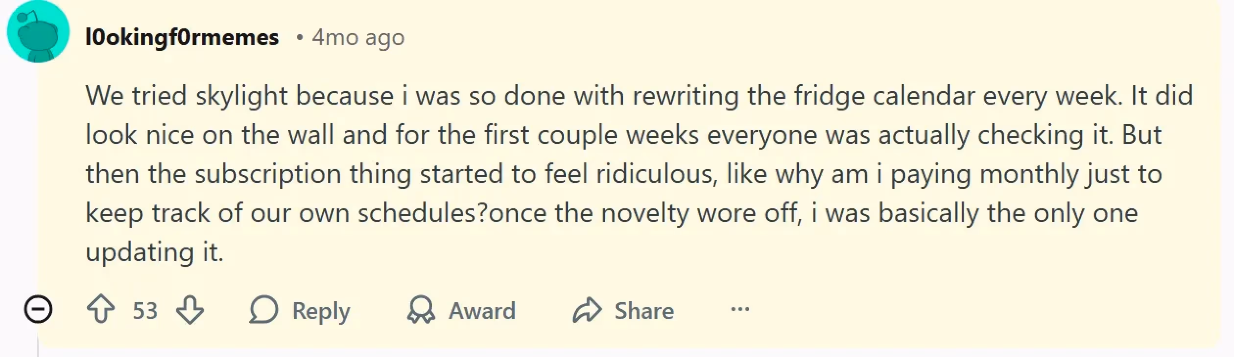 Reddit customer review highlight