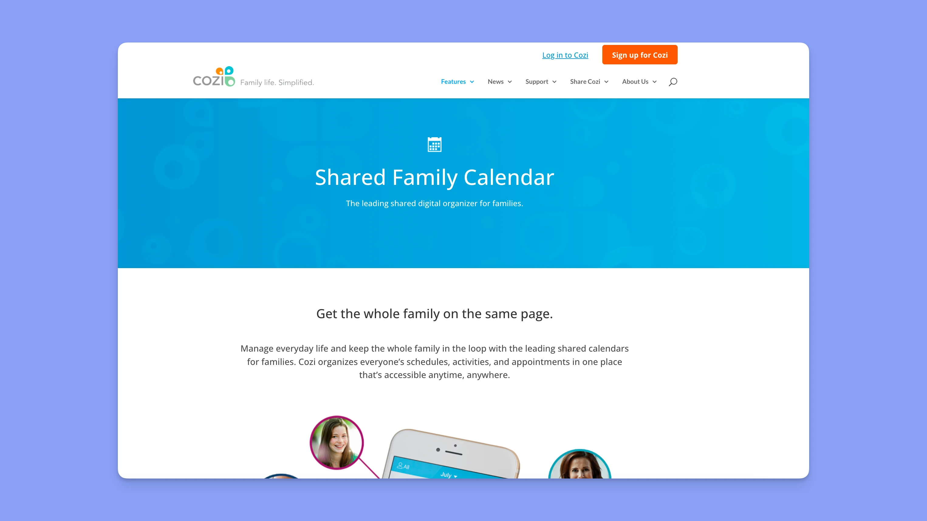 cozi shared family calendar