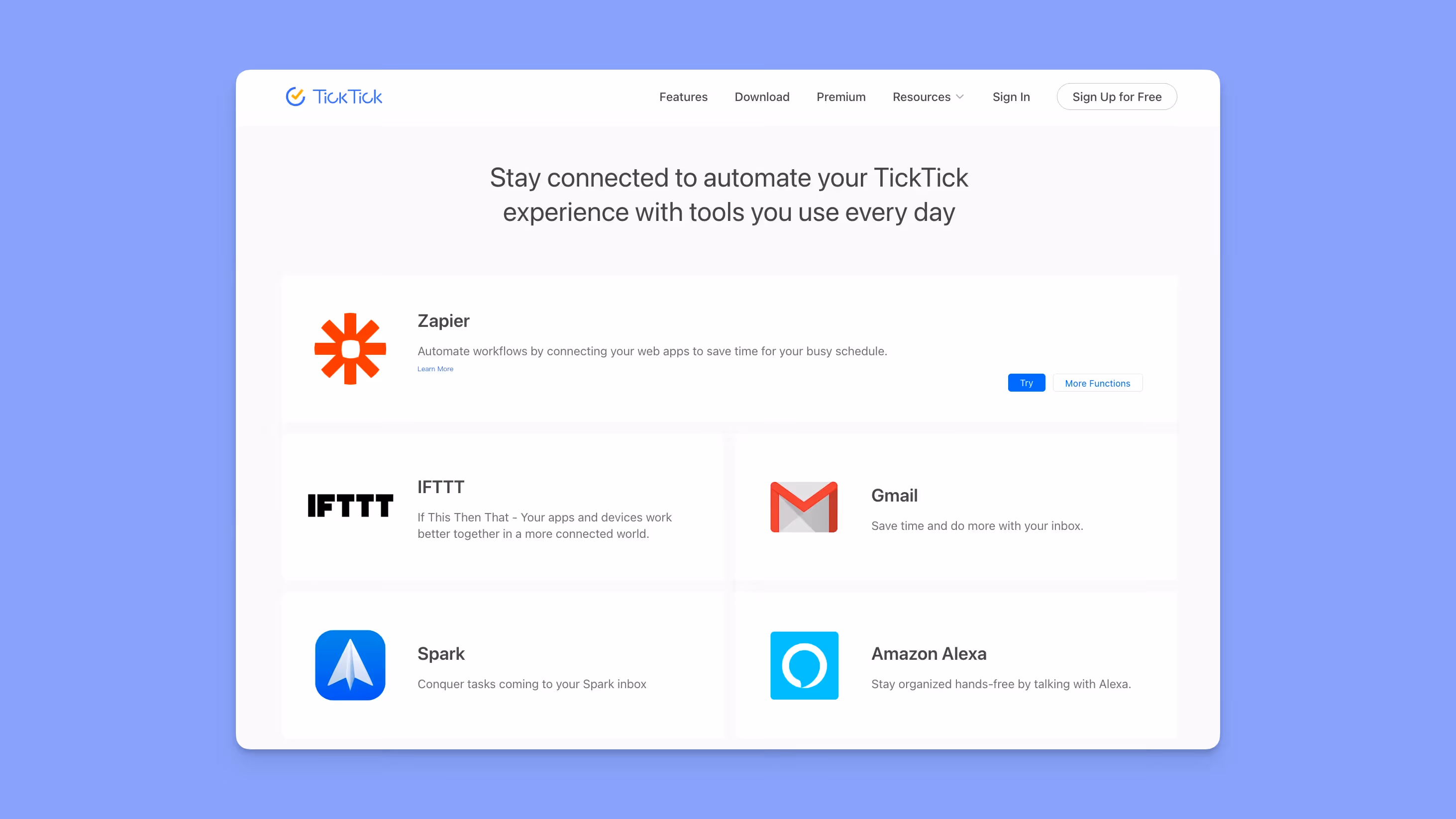 ticktick integrations