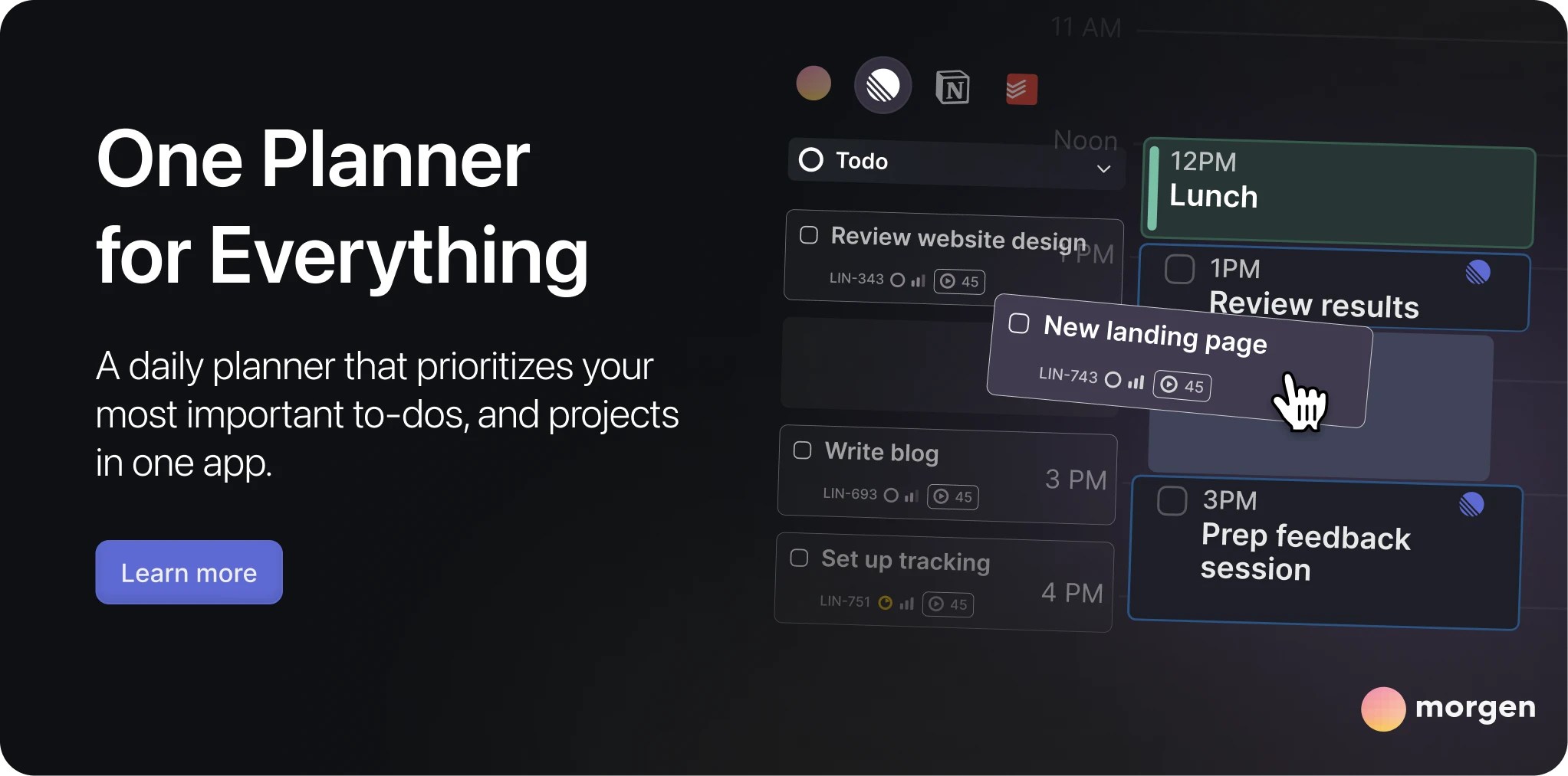 morgen para planificar todo