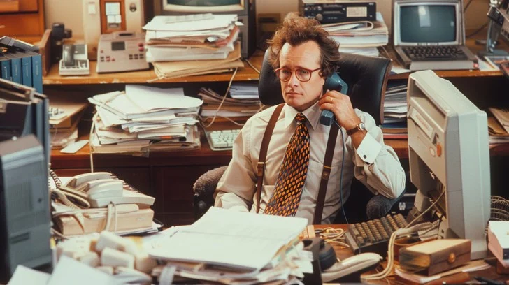 unordentlicher Schreibtisch