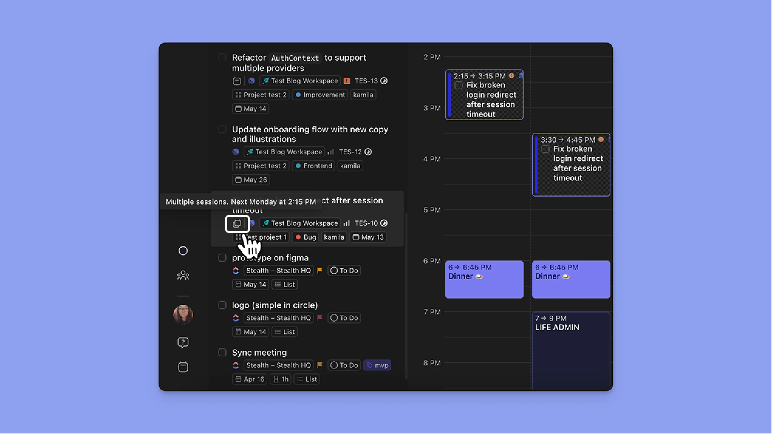 ícone de múltiplas sessões Morgen