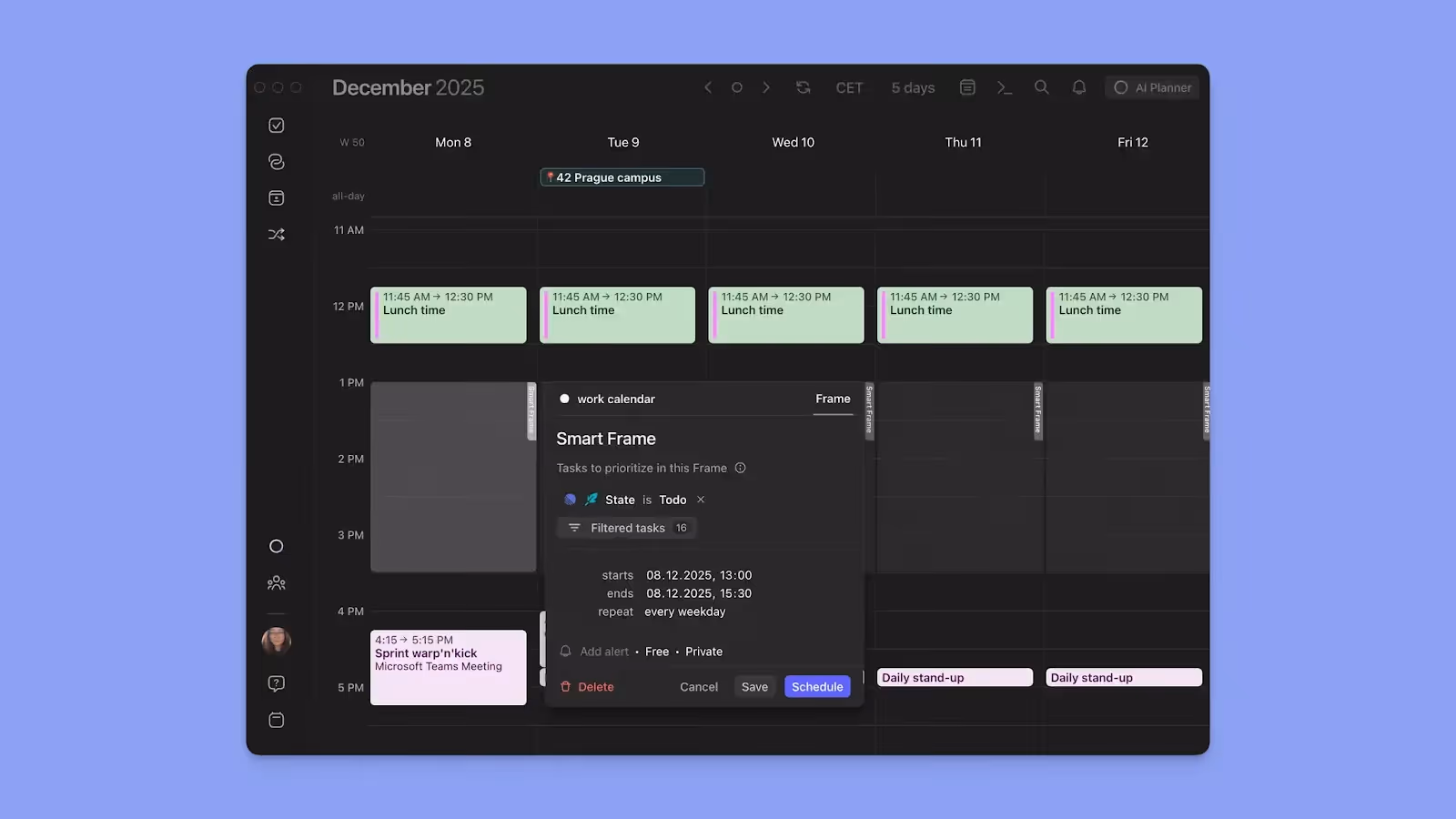 morgen frames for weekly template