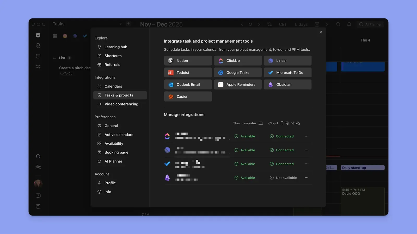 Morgen task and project management integrations