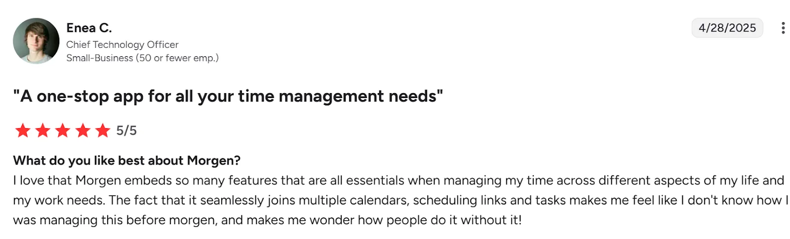 Avaliação de Cliente Morgen