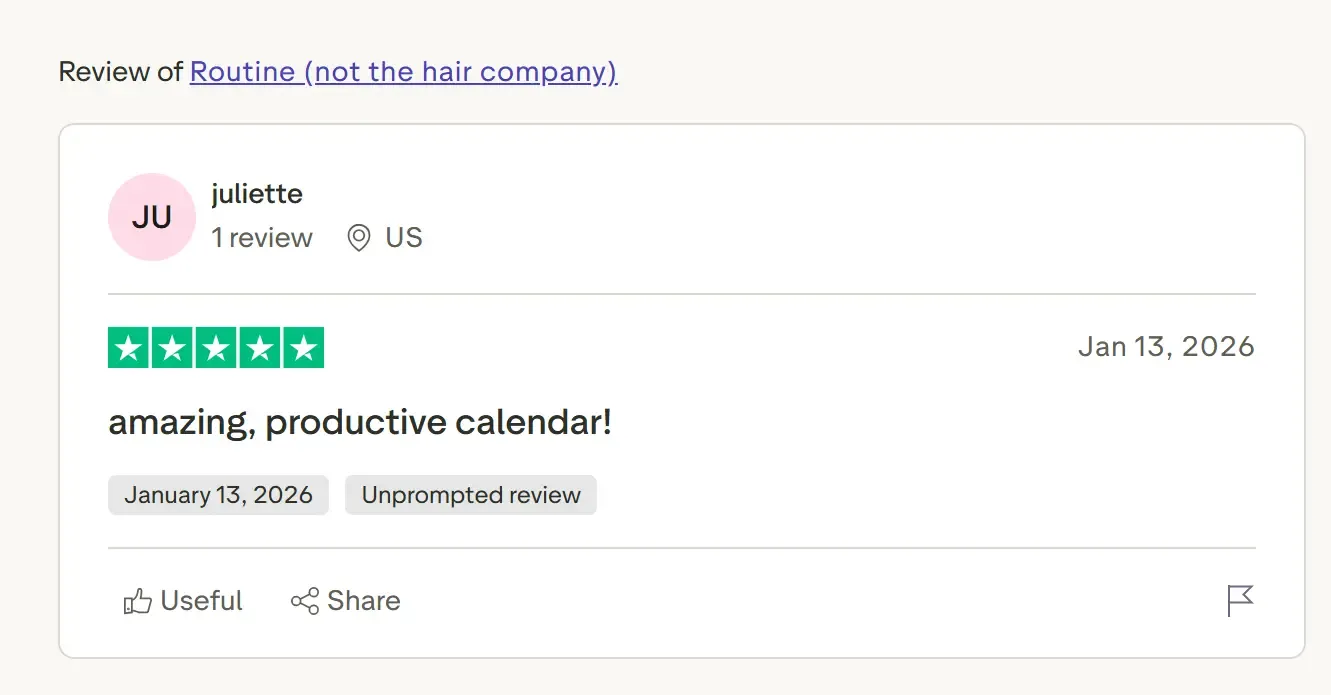 Avaliações Routine