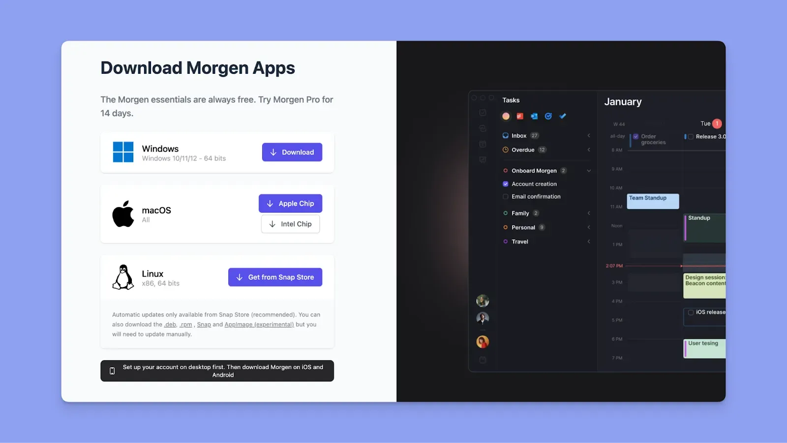 Morgen Cross-Platform Availability
