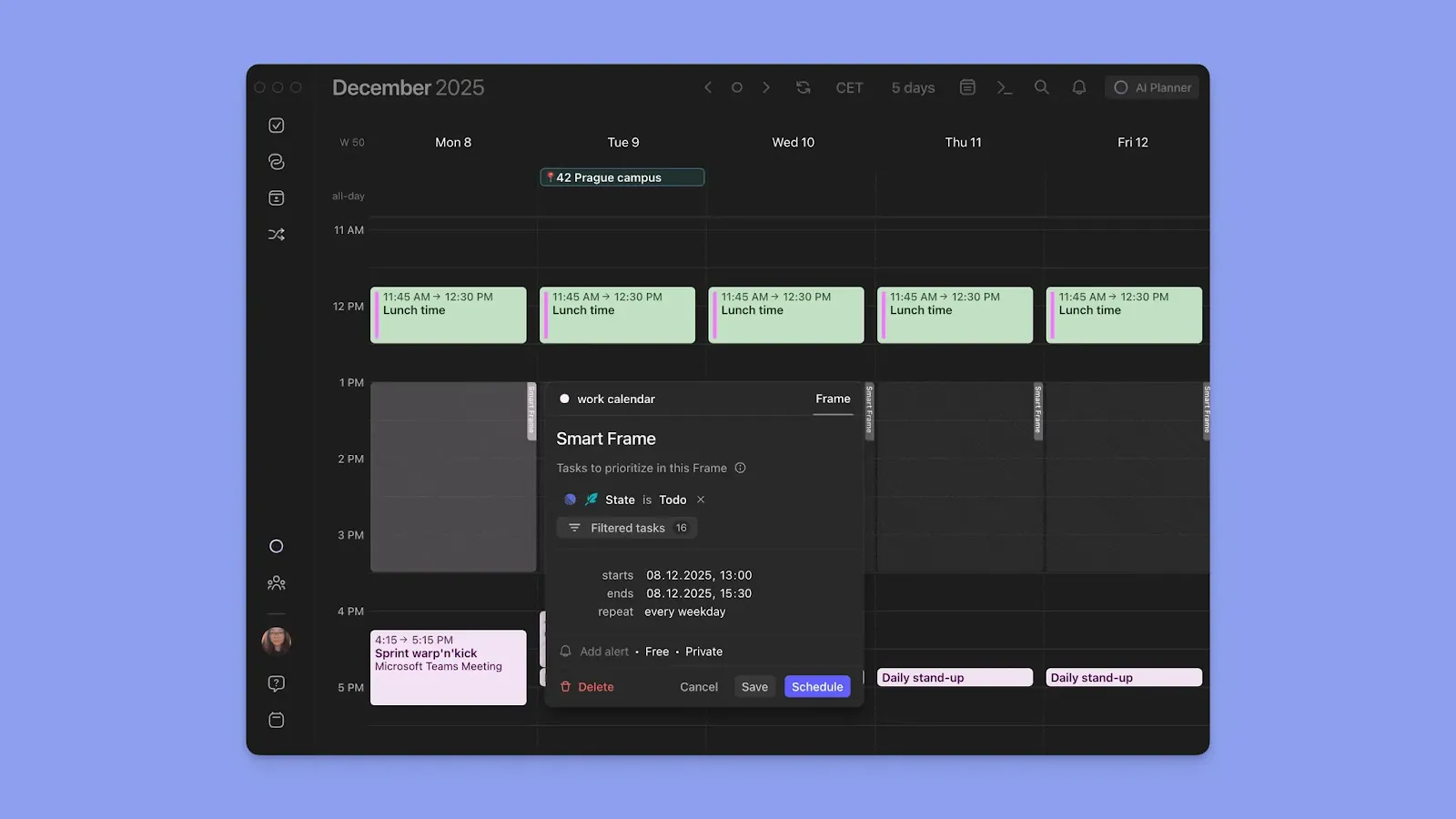 Morgen Frames for Structured Planning