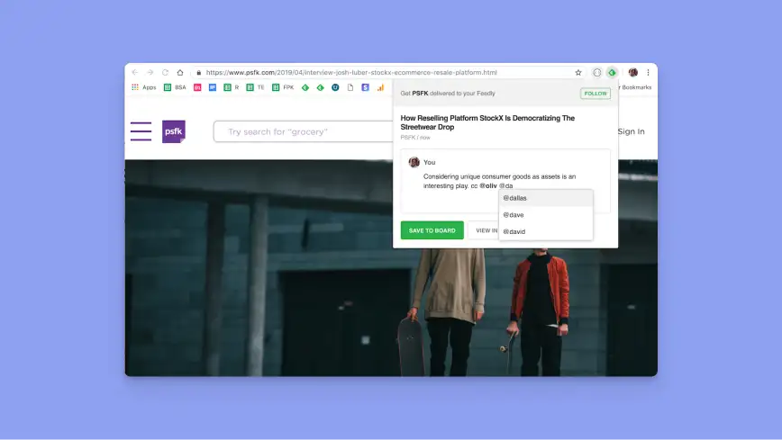Extension Chrome Feedly Mini