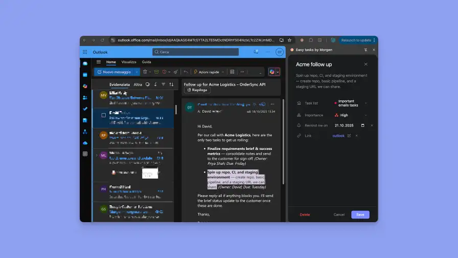 Extension Chrome Easy tasks