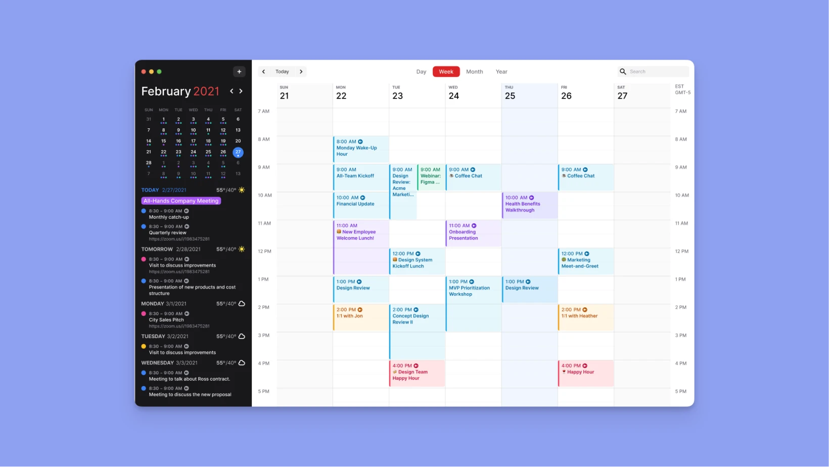 fantastical calendar per la gestione del calendario