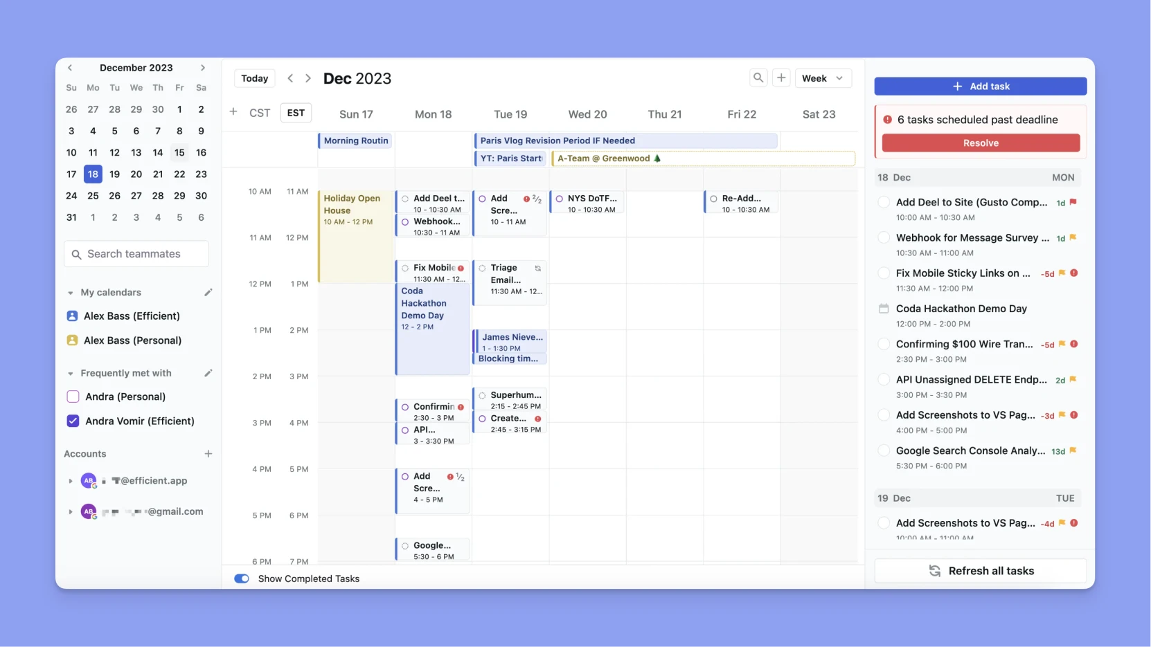 motion calendar per la gestione del calendario