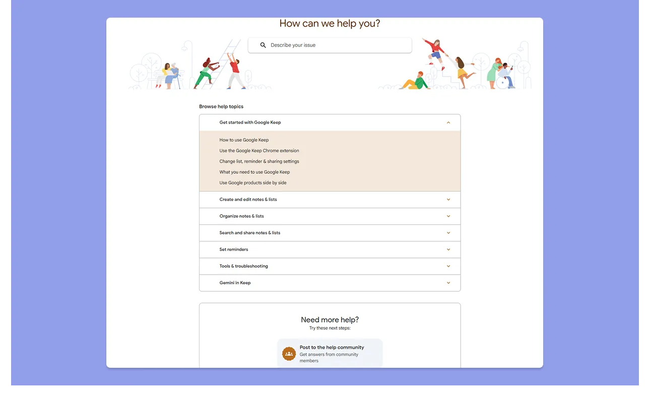 Google Keep Customer Service