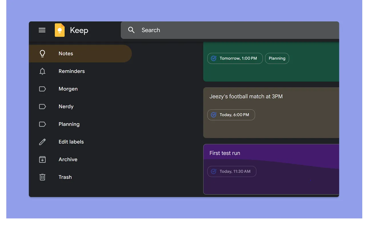 Task Organization & Search Google Keep