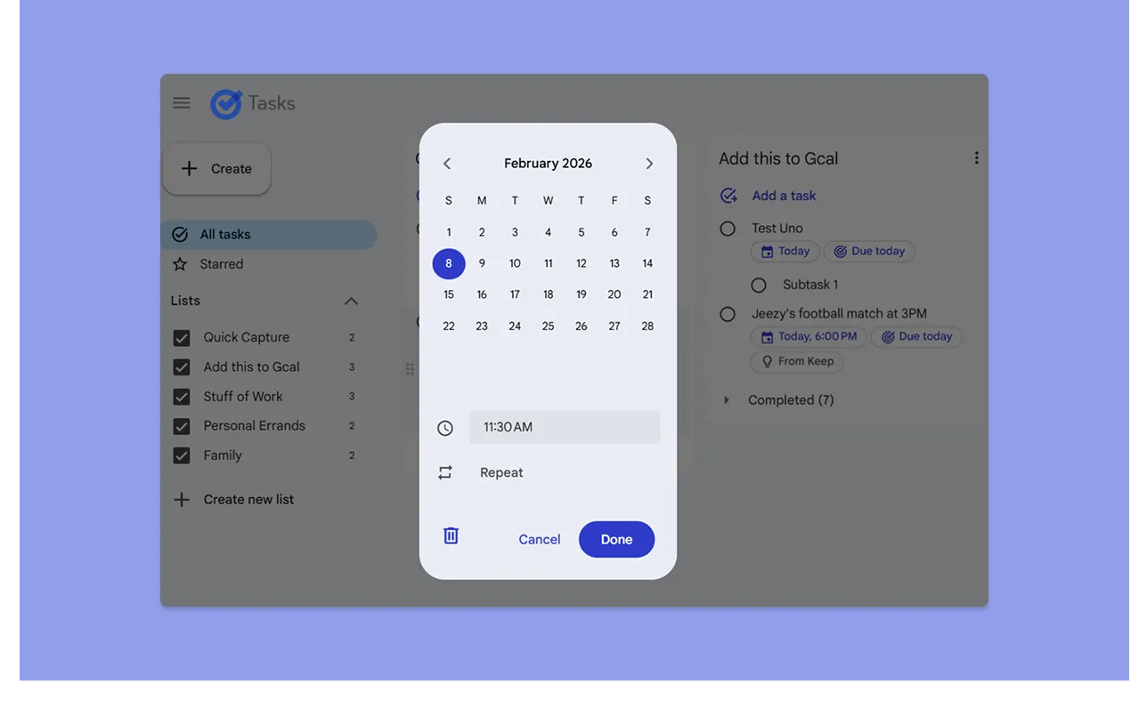 Google Task Reminders