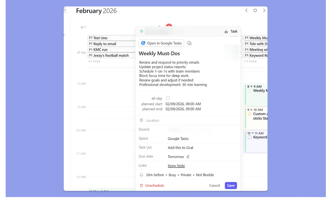 Morgen Reminders and Notifications