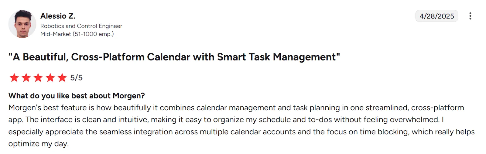 Morgen Customer Reviews