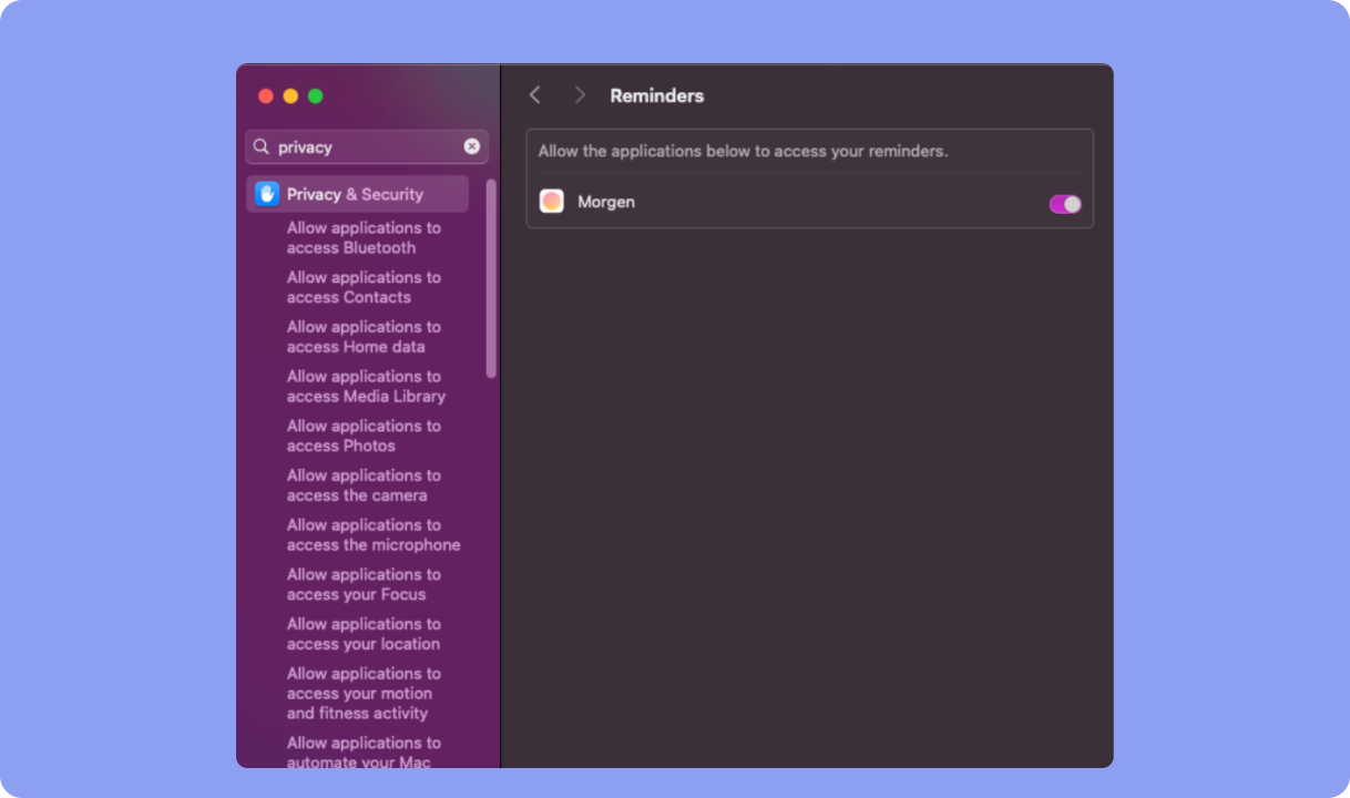 Morgen Slack-Einstellungen