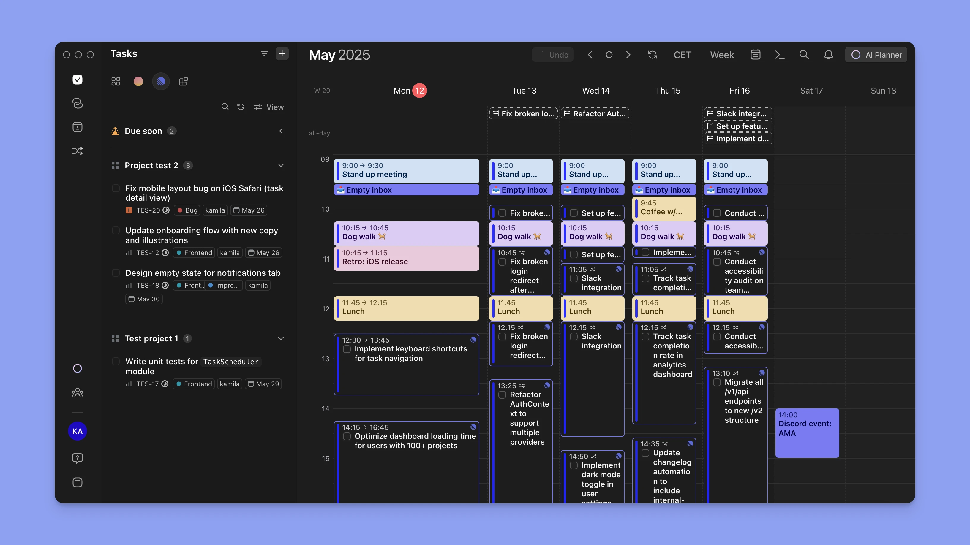 Linear app time-blocking