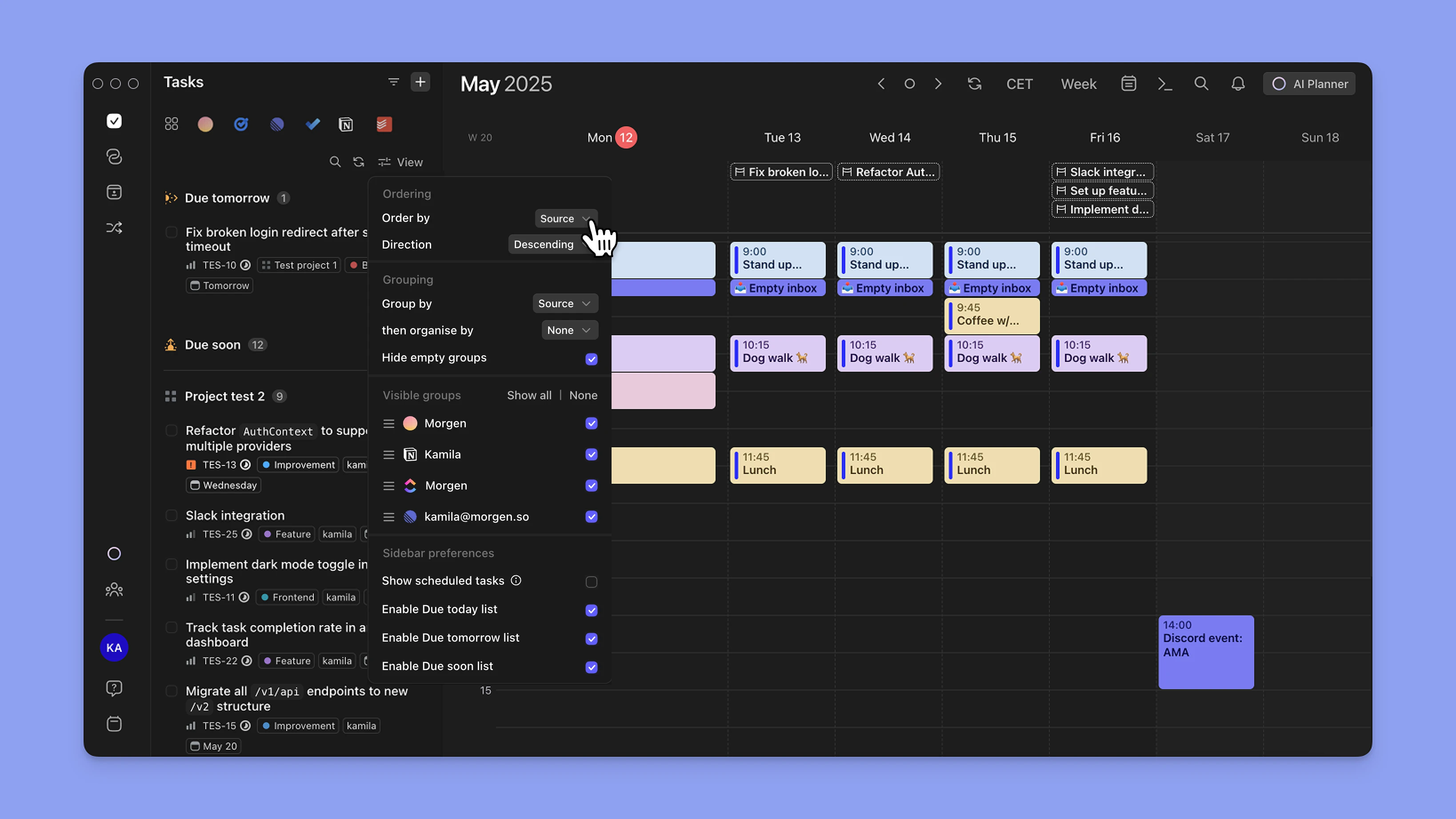 ordenação do morgen