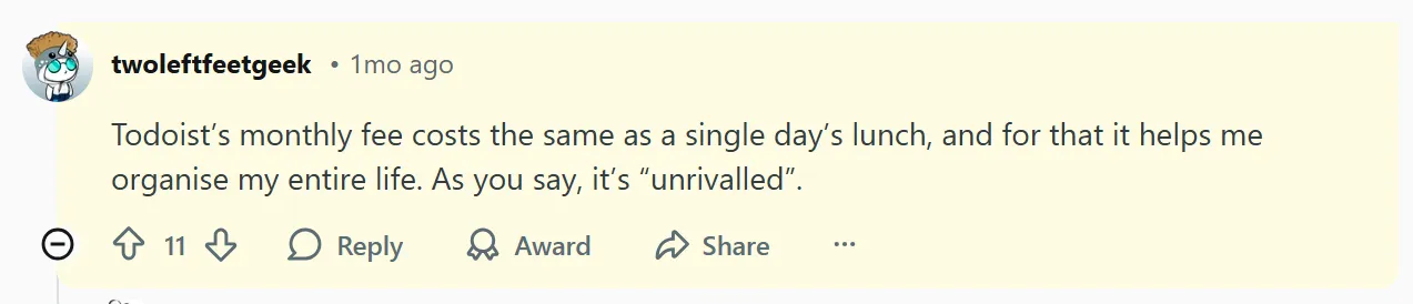 Todoist Customer Reviews Positive