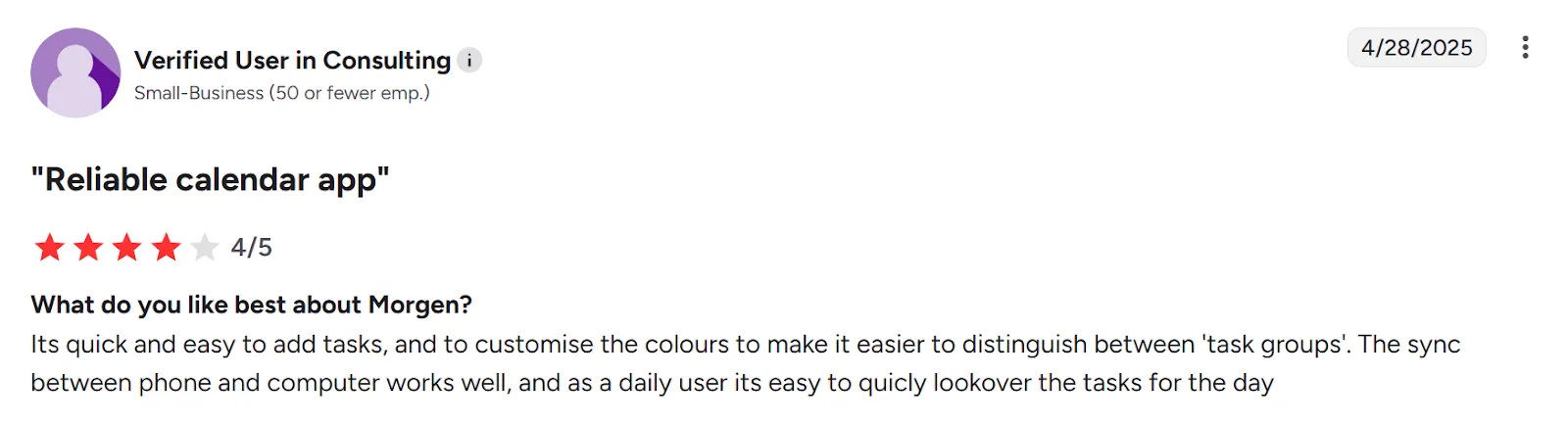 Customer Reviews Morgen