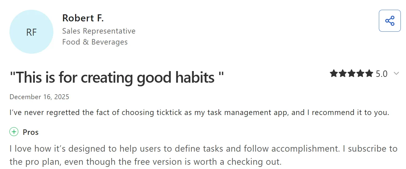 Customer Reviews ticktick