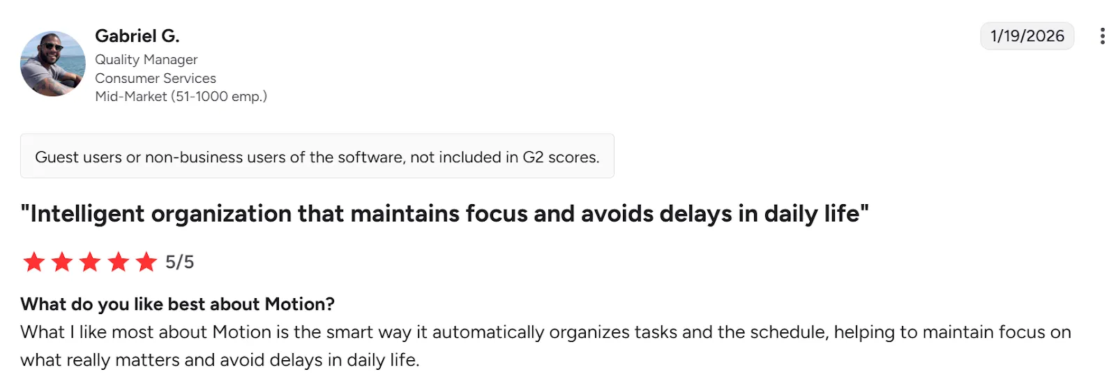 Customer Reviews Motion